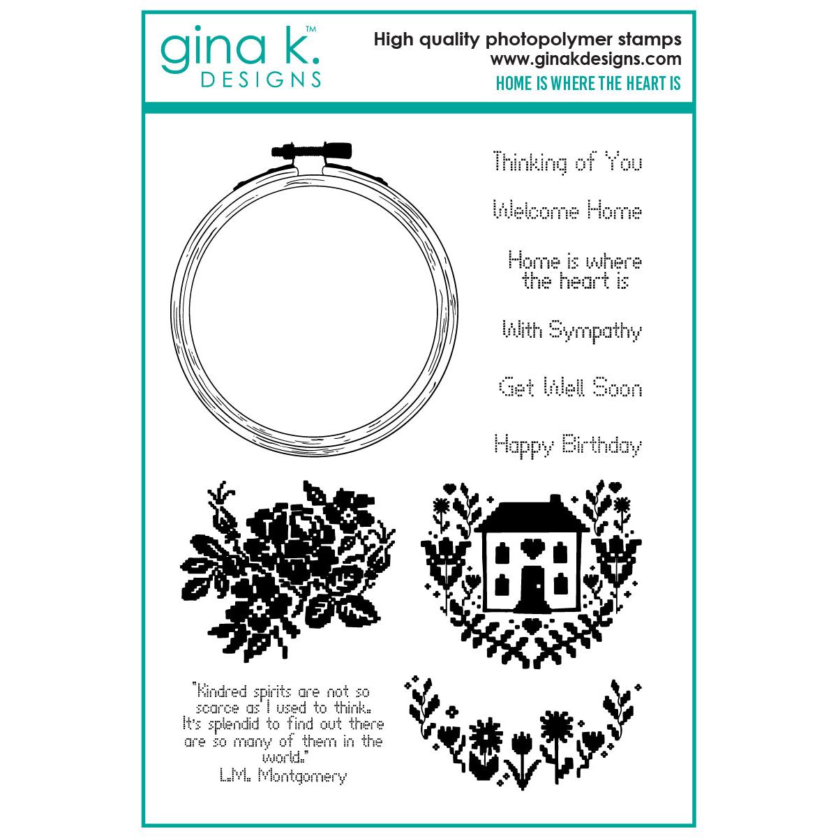 Gina K. Designs - Clear Stamps - Home is Where the Heart is-ScrapbookPal