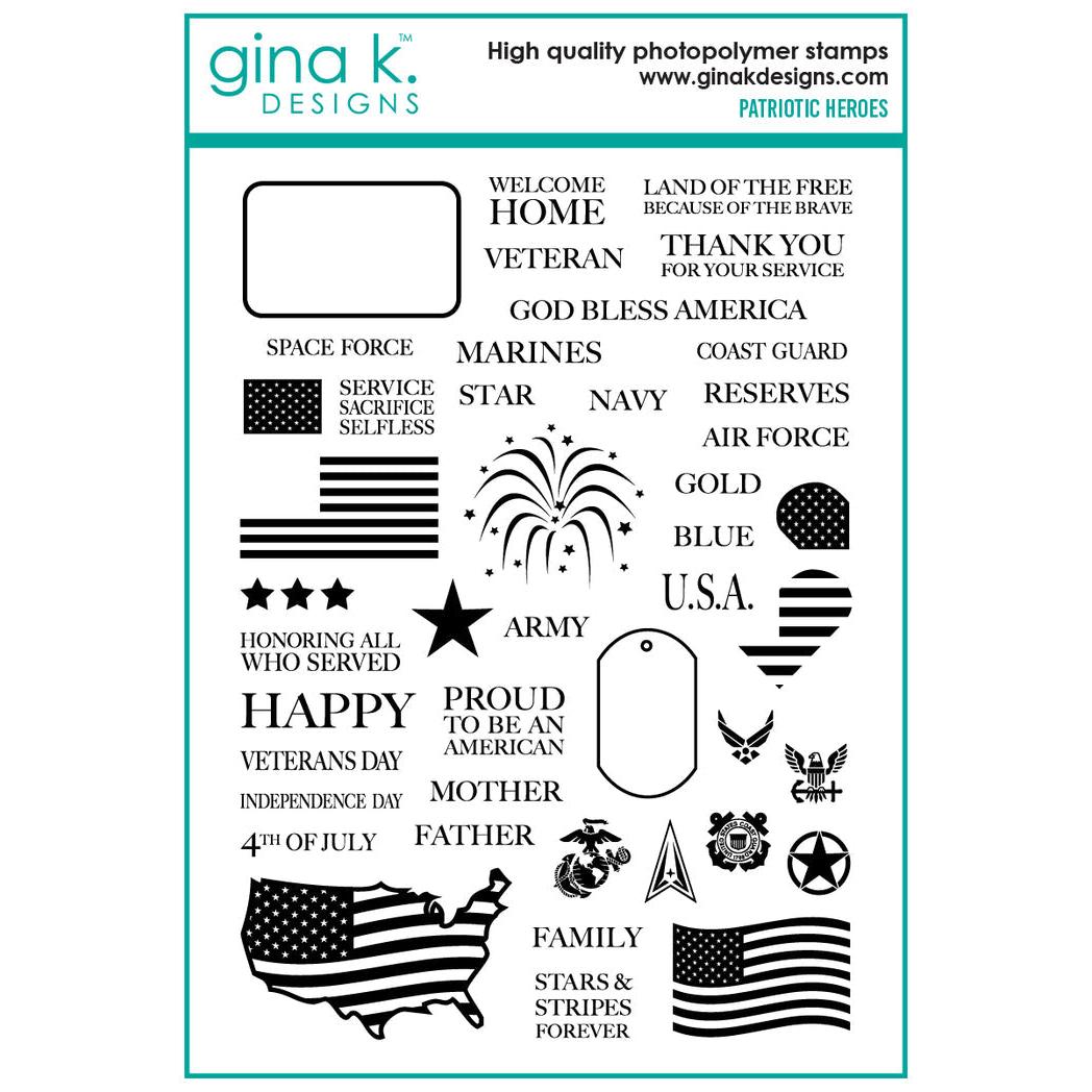 Gina K. Designs - Clear Stamps & Dies - Patriotic Heroes-ScrapbookPal