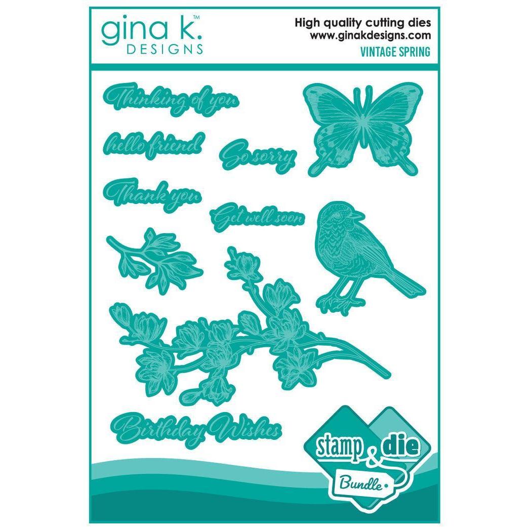 Gina K. Designs - Clear Stamps &amp; Dies - Vintage Spring-ScrapbookPal