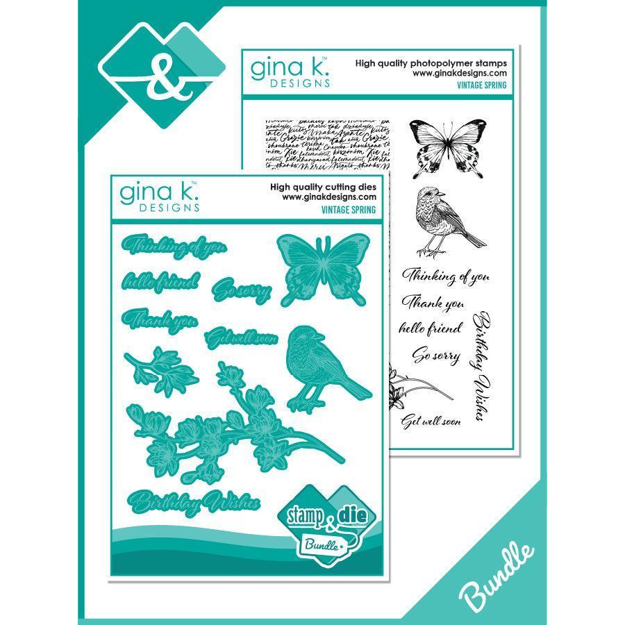 Gina K. Designs - Clear Stamps &amp; Dies - Vintage Spring-ScrapbookPal