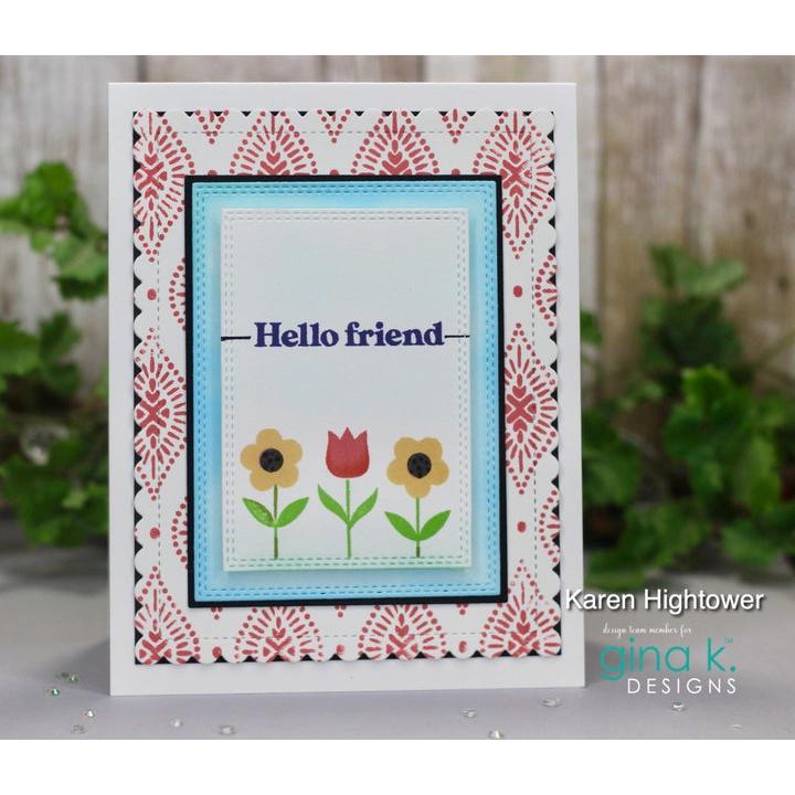 Gina K. Designs - Clear Stamps - Double Background 1 / Grip Mat-ScrapbookPal