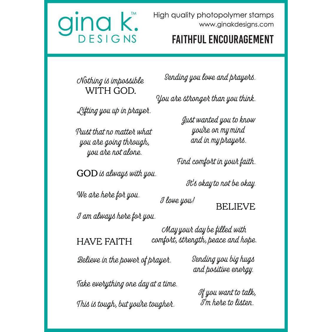 Gina K. Designs - Clear Stamps - Faithful Encouragement-ScrapbookPal