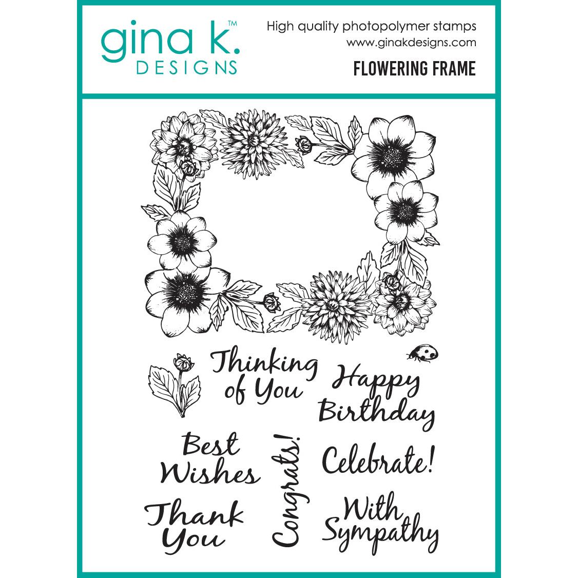 Gina K. Designs - Clear Stamps - Flowering Frame-ScrapbookPal