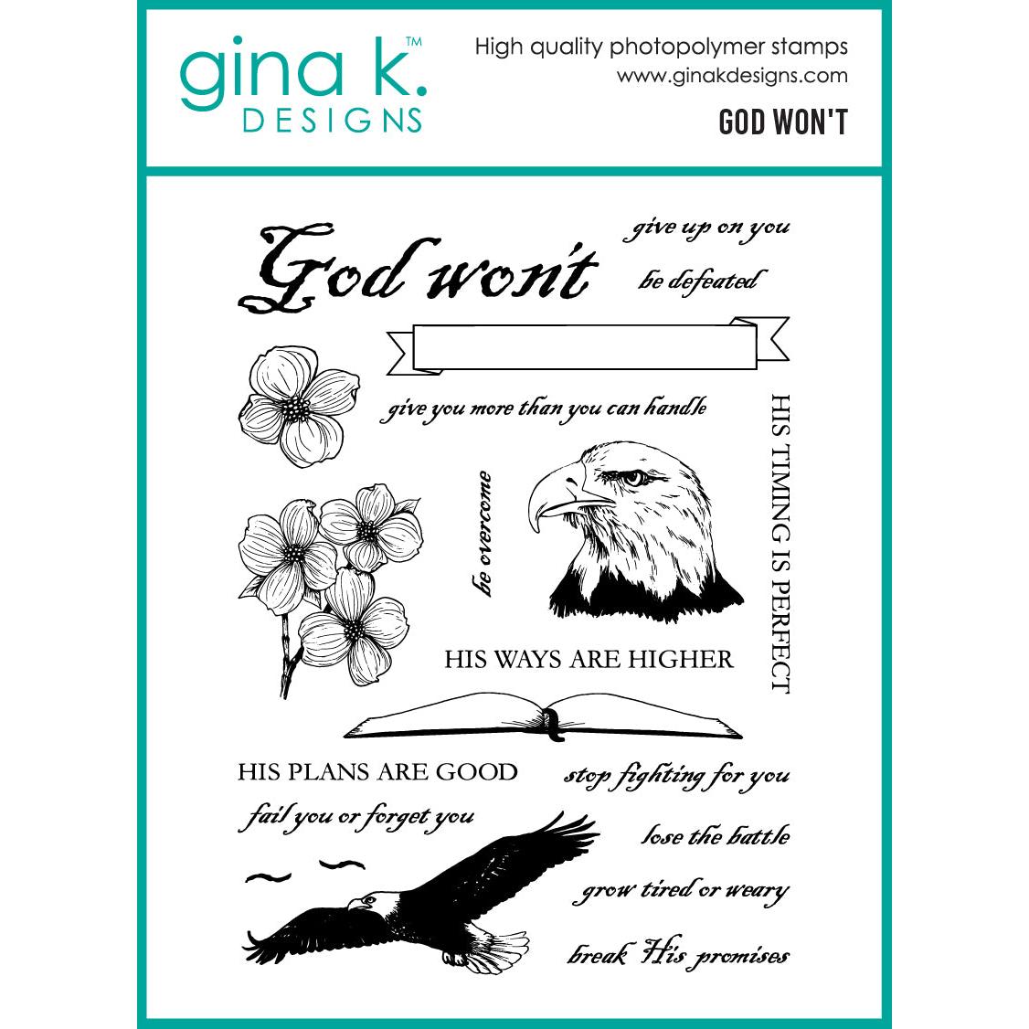 Gina K. Designs - Clear Stamps - God Won't-ScrapbookPal