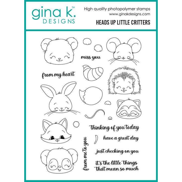 Gina K. Designs - Clear Stamps - Heads Up Little Critters-ScrapbookPal