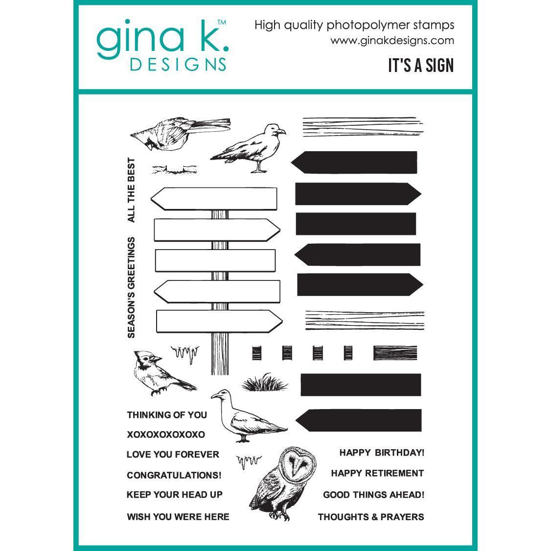 Gina K. Designs - Clear Stamps - It's a Sign-ScrapbookPal