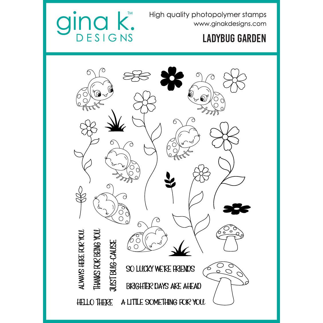 Gina K. Designs - Clear Stamps - Ladybug Garden-ScrapbookPal