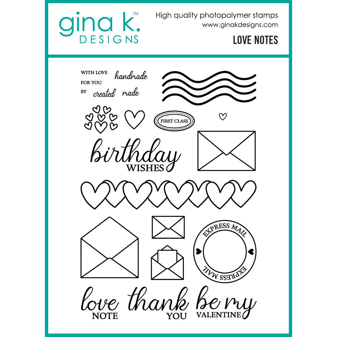 Gina K. Designs - Clear Stamps - Love Notes-ScrapbookPal