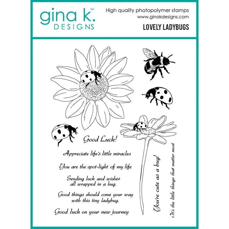 Gina K. Designs - Clear Stamps - Lovely Ladybugs-ScrapbookPal
