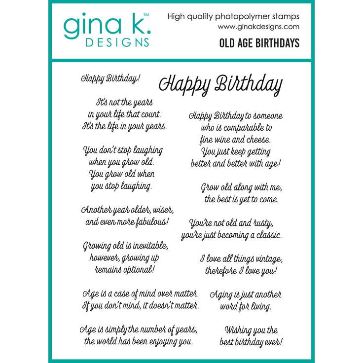 Gina K. Designs - Clear Stamps - Old Age Birthday-ScrapbookPal
