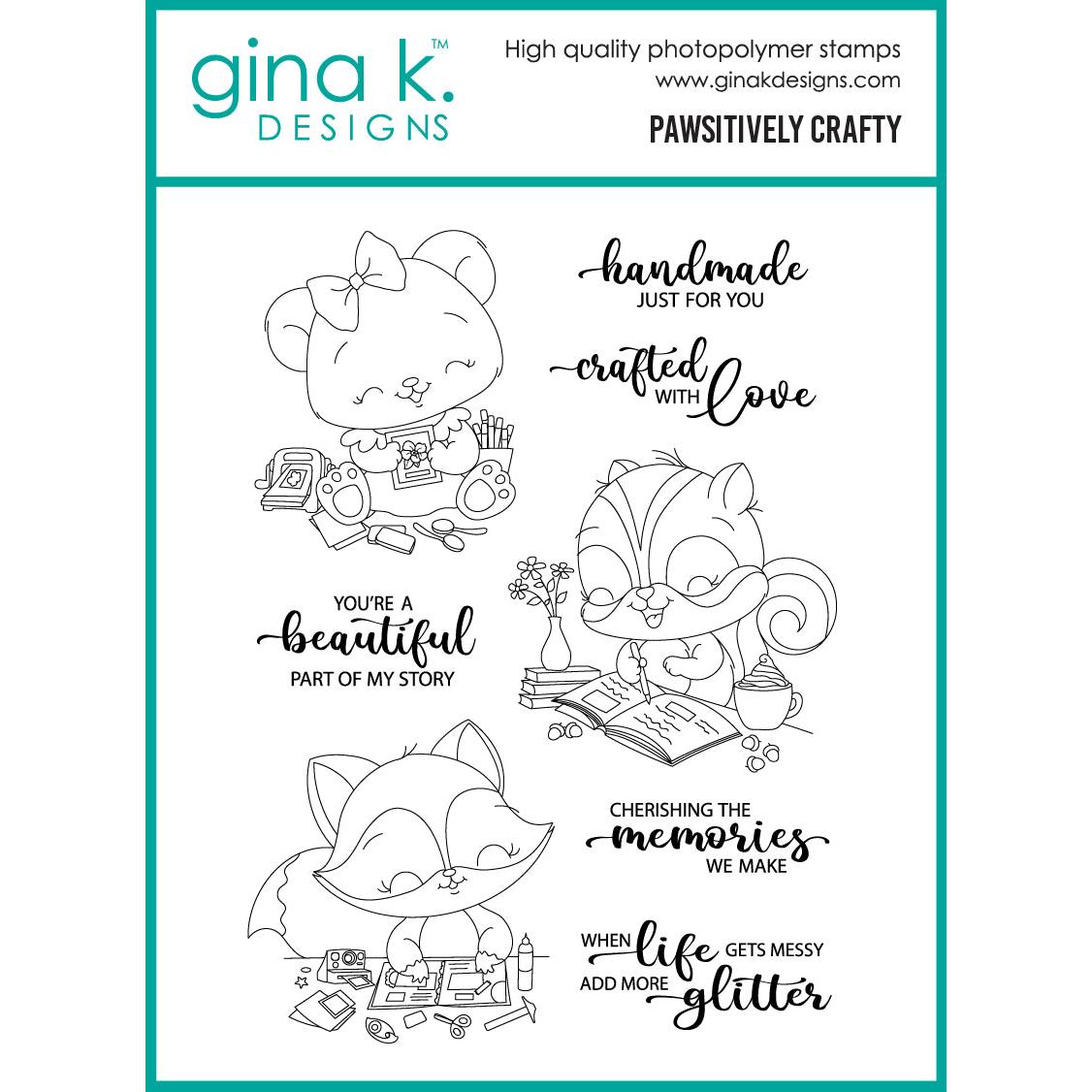 Gina K. Designs - Clear Stamps - Pawsitively Crafty-ScrapbookPal