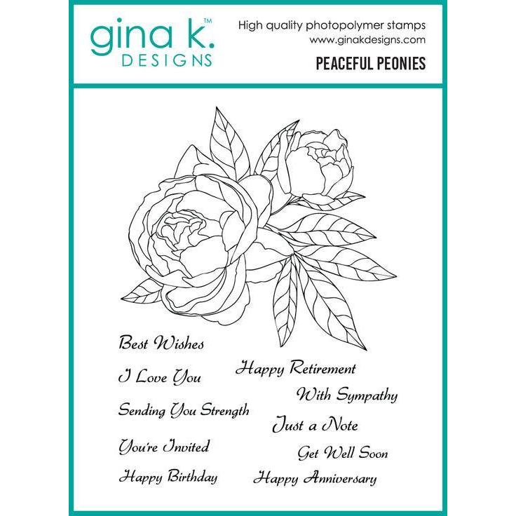Gina K. Designs - Clear Stamps - Peaceful Peonies-ScrapbookPal