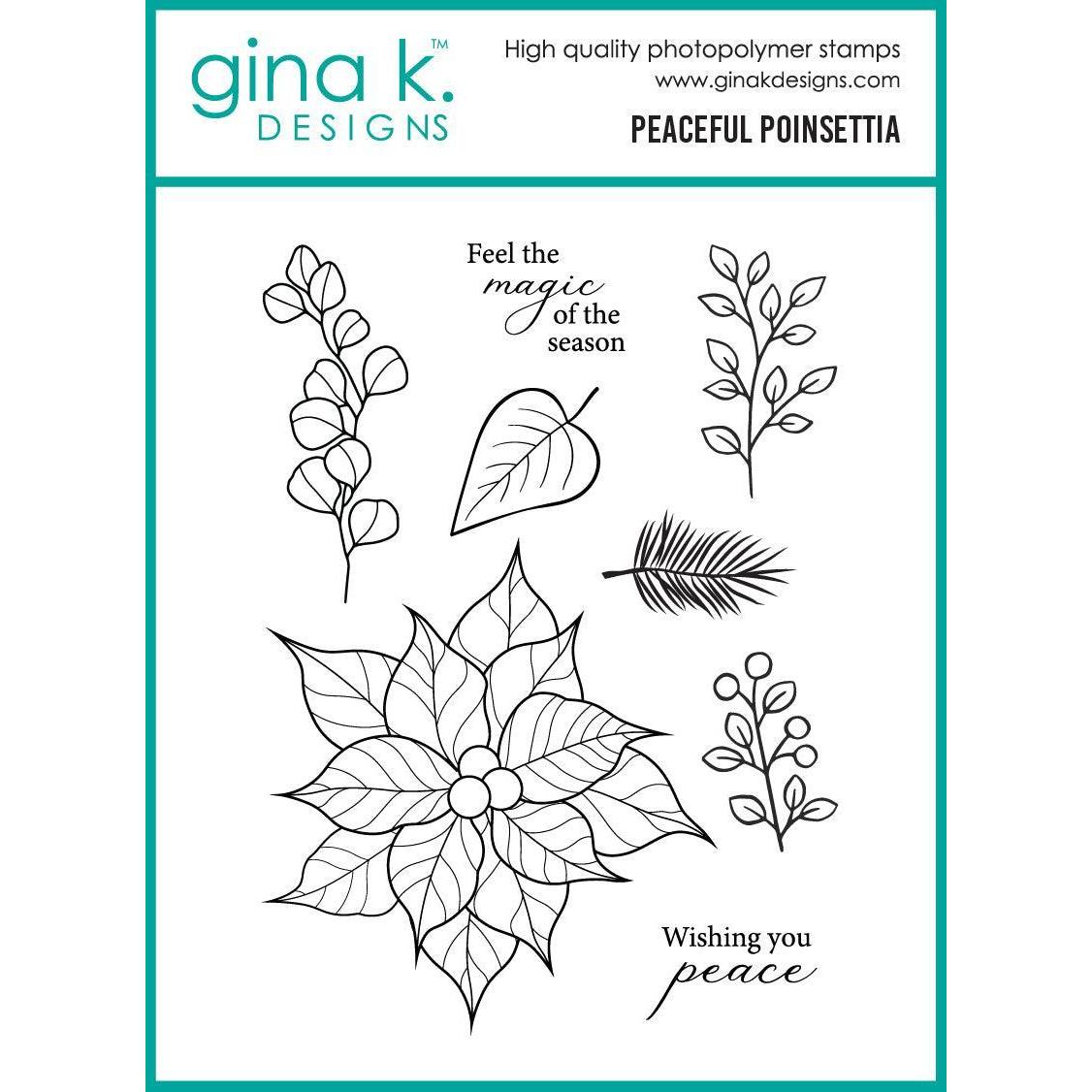 Gina K. Designs - Clear Stamps - Peaceful Poinsettia-ScrapbookPal