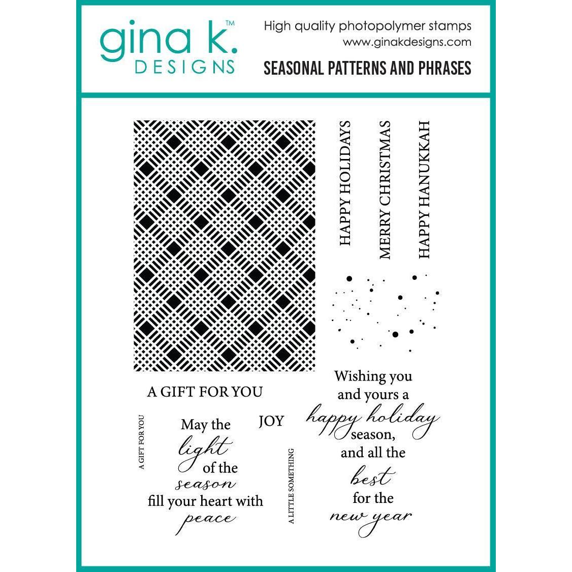 Gina K. Designs - Clear Stamps - Seasonal Patterns and Phrases-ScrapbookPal