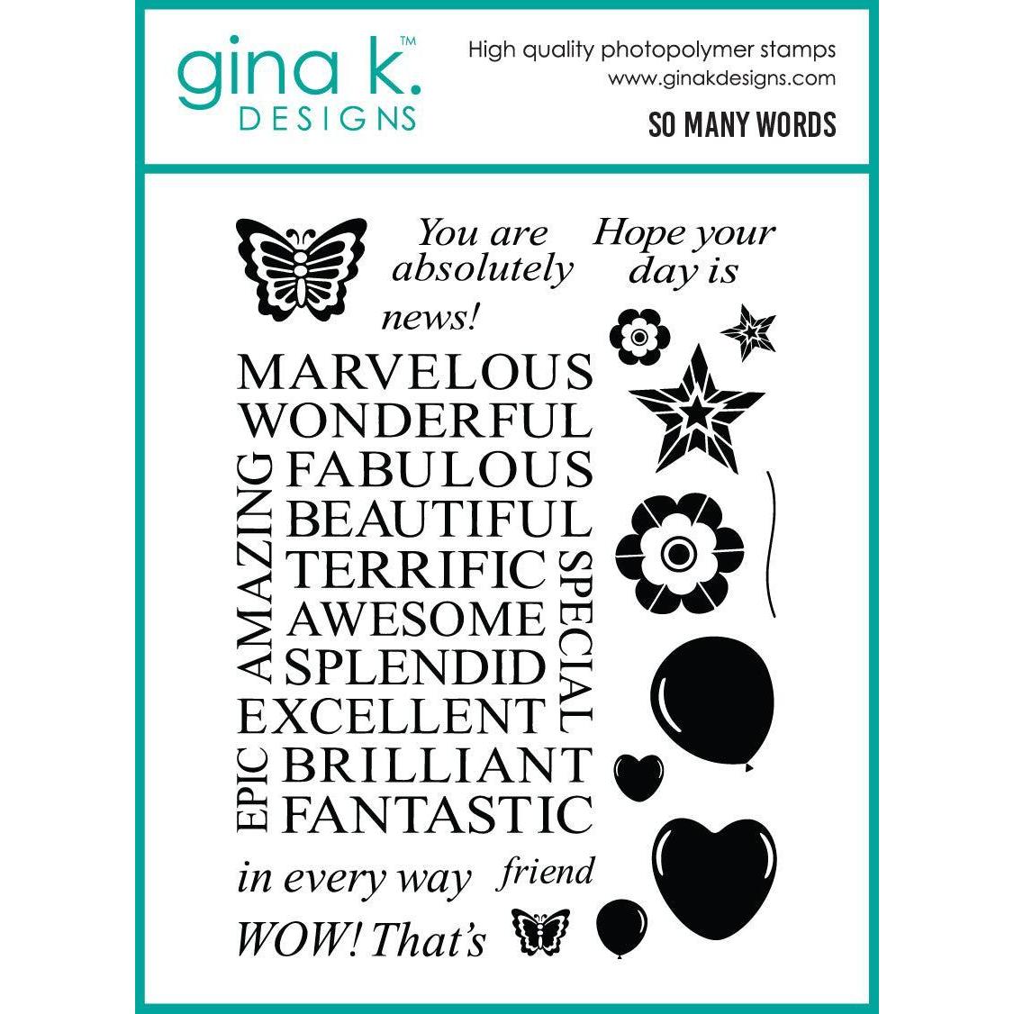 Gina K. Designs - Clear Stamps - So Many Words-ScrapbookPal
