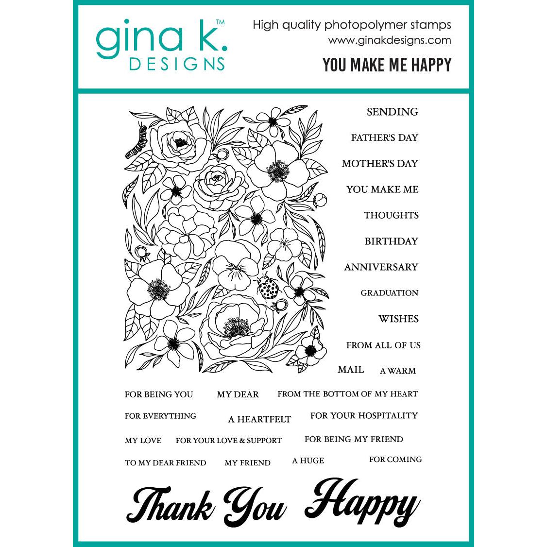 Gina K. Designs - Clear Stamps - You Make Me Happy-ScrapbookPal