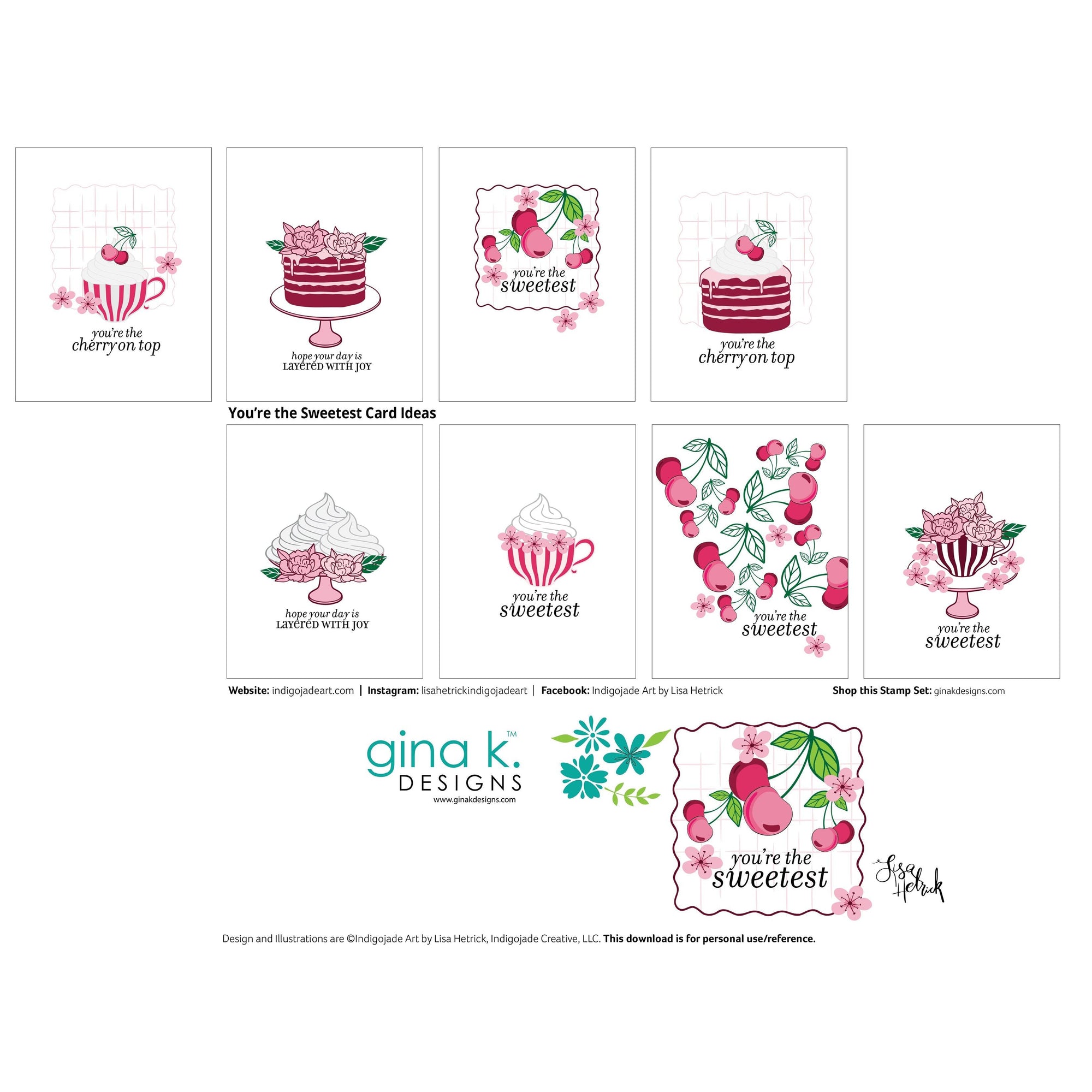 Gina K. Designs - Clear Stamps - You're the Sweetest-ScrapbookPal
