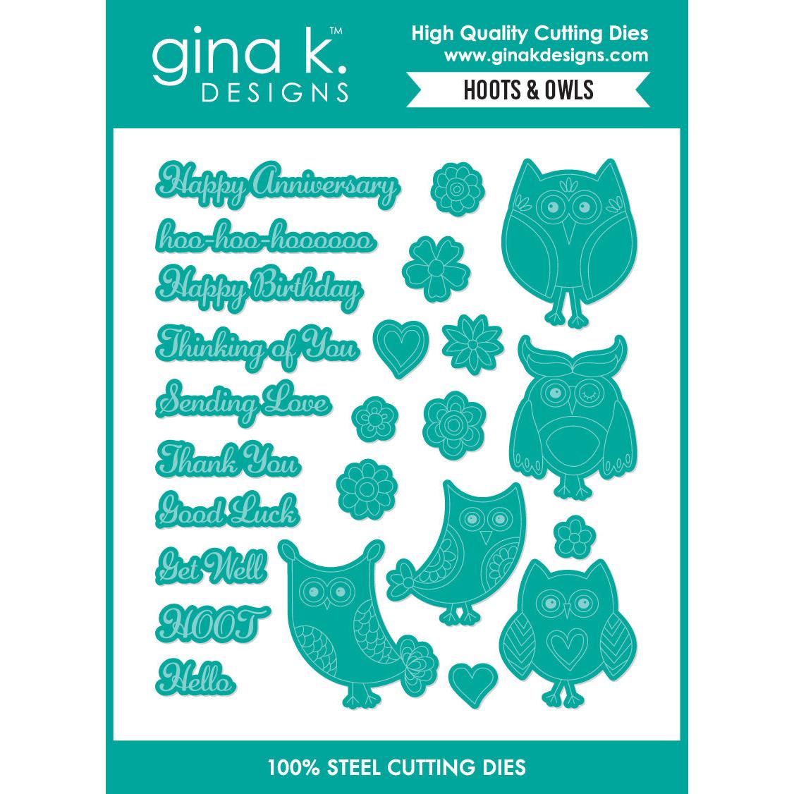 Gina K. Designs - Dies - Hoots and Owls-ScrapbookPal