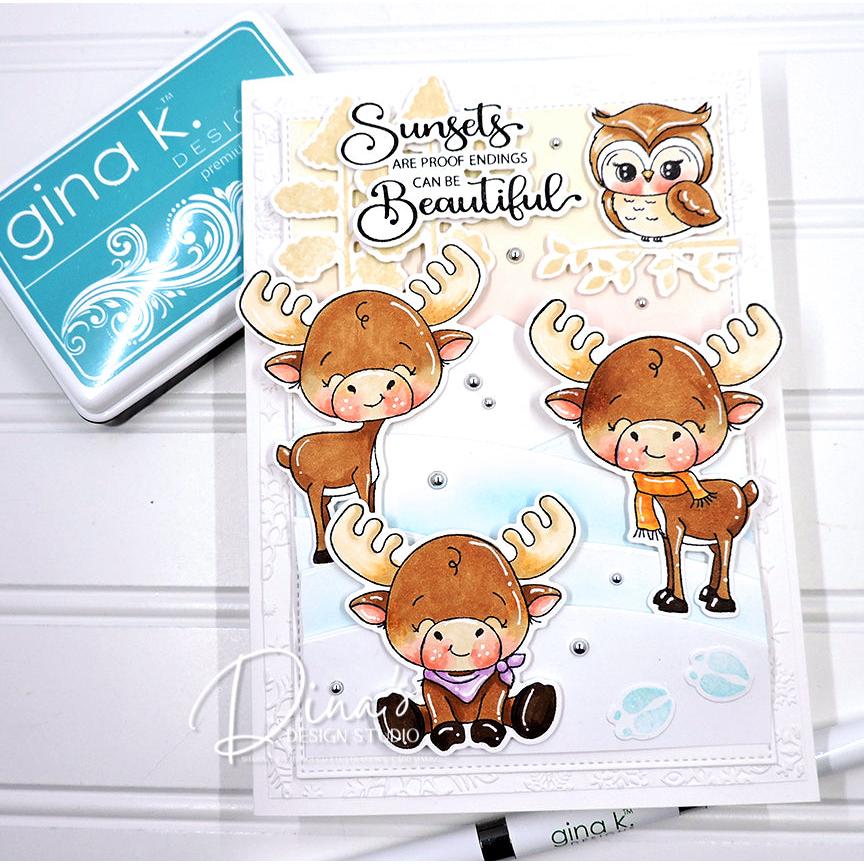Gina K. Designs - Clear Stamps - Moose Tracks-ScrapbookPal