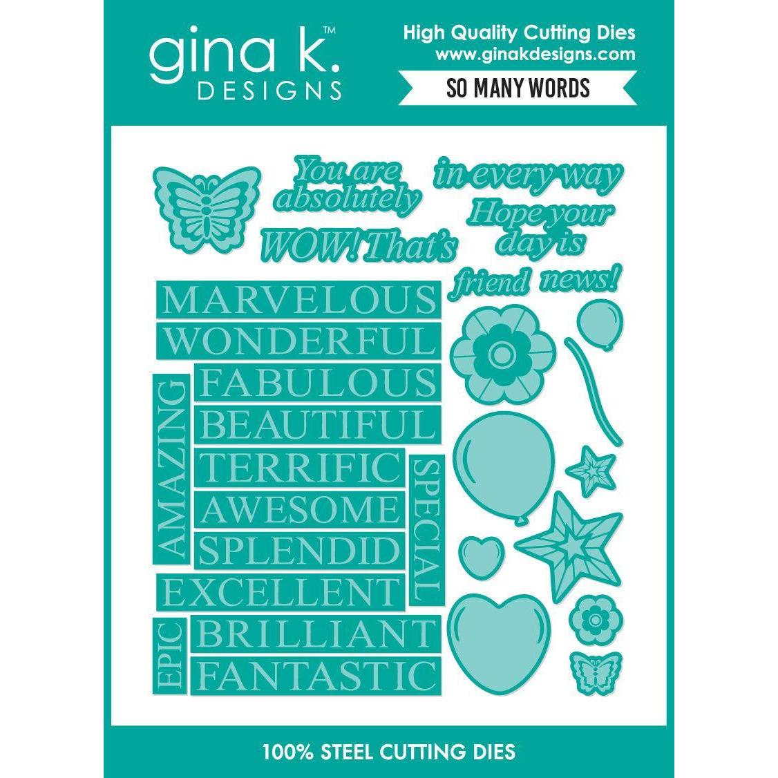 Gina K. Designs - Dies - So Many Words-ScrapbookPal