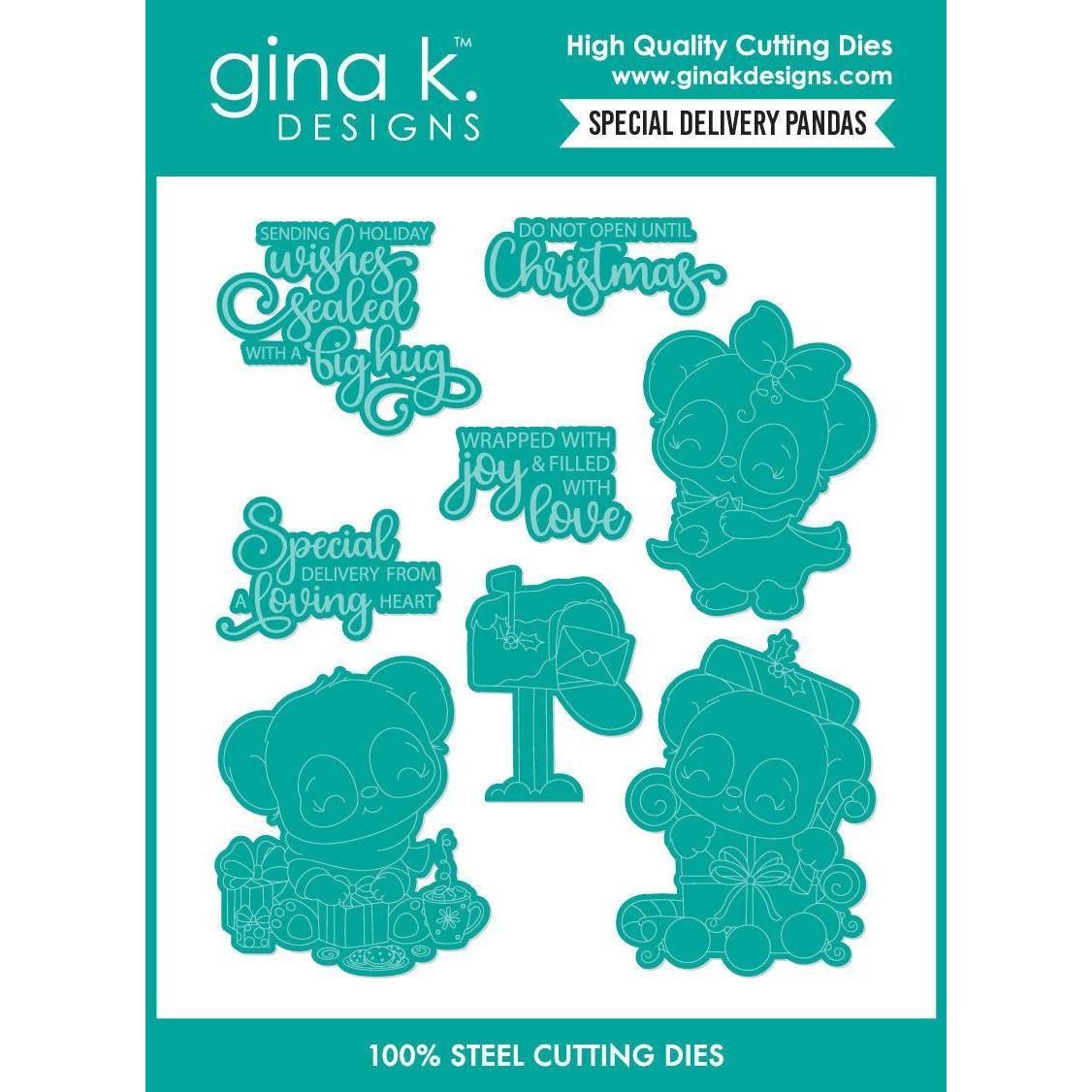 Gina K. Designs - Dies - Special Delivery Pandas-ScrapbookPal