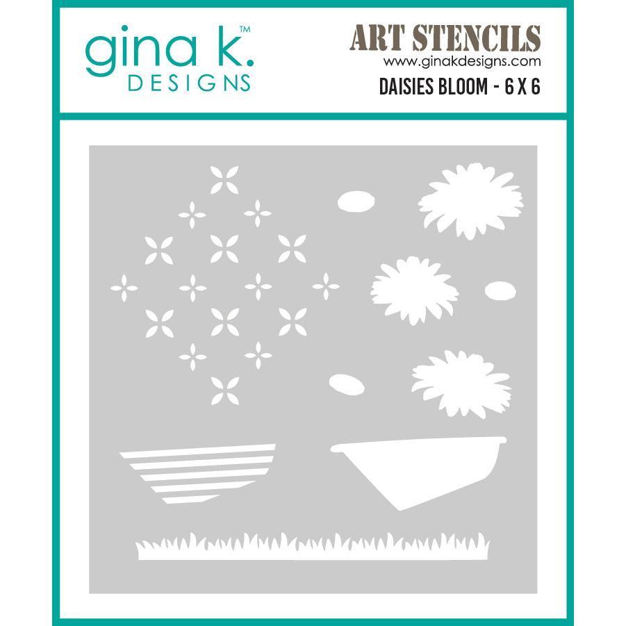Gina K. Designs - Stencils - Daisies Bloom-ScrapbookPal