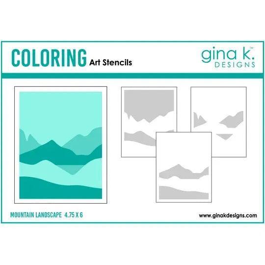 Gina K. Designs - Stencils - Mountain Landscape-ScrapbookPal