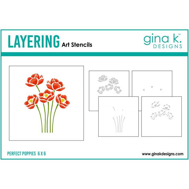 Gina K. Designs - Stencils - Perfect Poppies-ScrapbookPal
