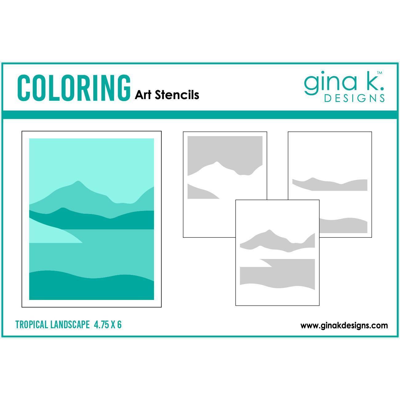 Gina K. Designs - Stencils - Tropical Landscape-ScrapbookPal