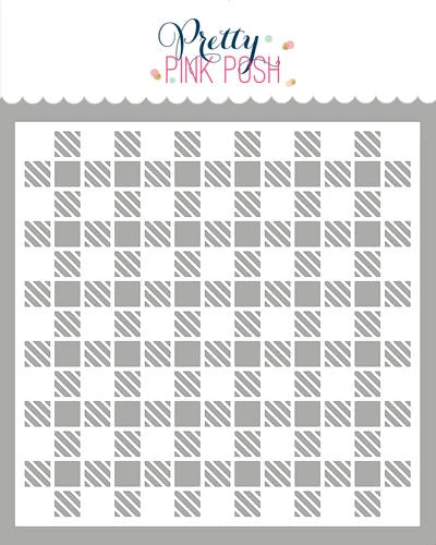 Pretty Pink Posh - Stencils - Gingham