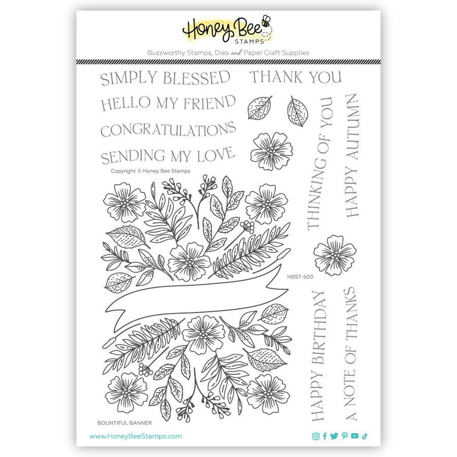 Honey Bee Stamps - Clear Stamps - Bountiful Banner