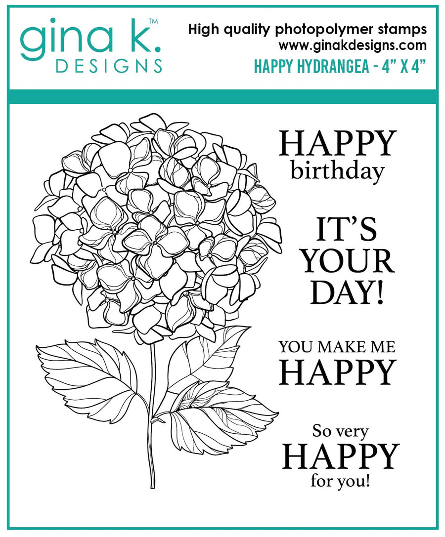 Gina K. Designs - Clear Stamps - Happy Hydrangea