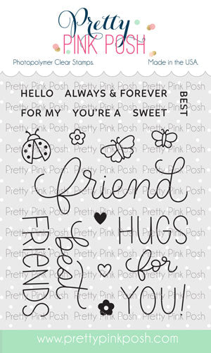 Pretty Pink Posh - Clear Stamps - Hello Friend