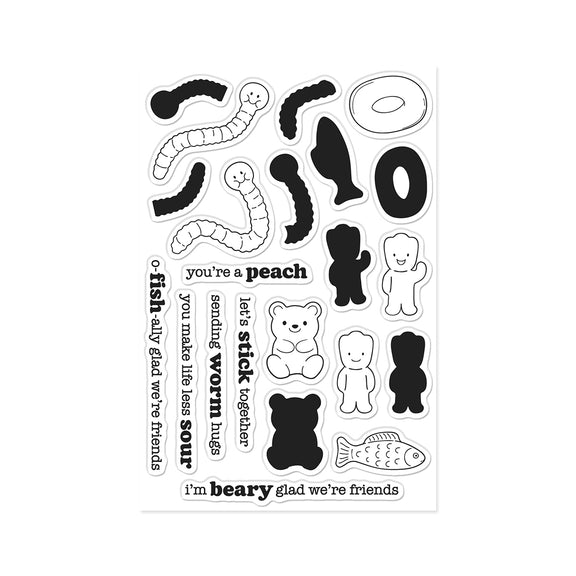 Hero Arts - Beary Sweet Collection - Clear Stamps - Let's Stick Together-ScrapbookPal