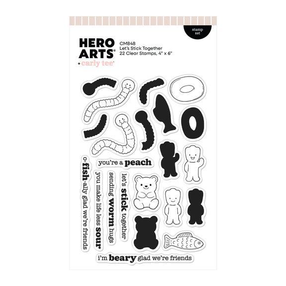 Hero Arts - Beary Sweet Collection - Clear Stamps - Let's Stick Together-ScrapbookPal