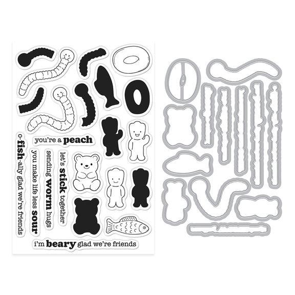Hero Arts - Beary Sweet Collection - Stamp & Cut - Let's Stick Together-ScrapbookPal