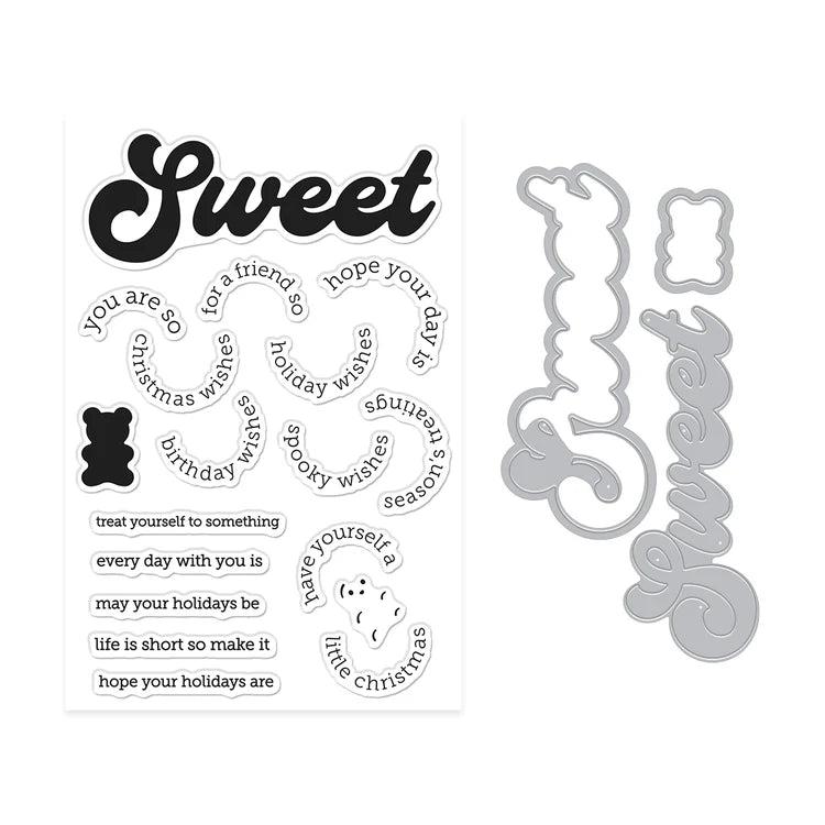 Hero Arts - Beary Sweet Holiday Collection - Stamp & Cut - Sweet Wishes-ScrapbookPal