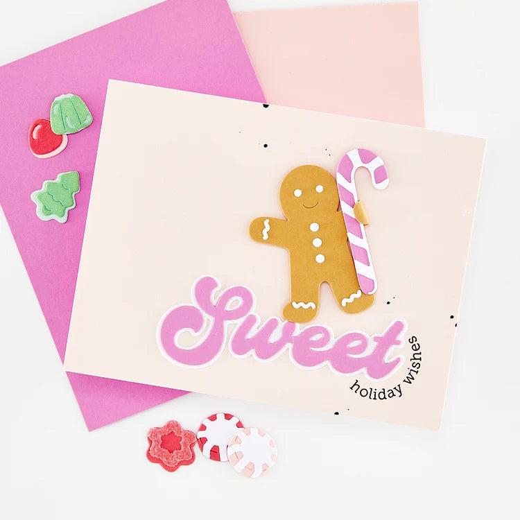 Hero Arts - Beary Sweet Holiday Collection - Stamp & Cut - Sweet Wishes-ScrapbookPal