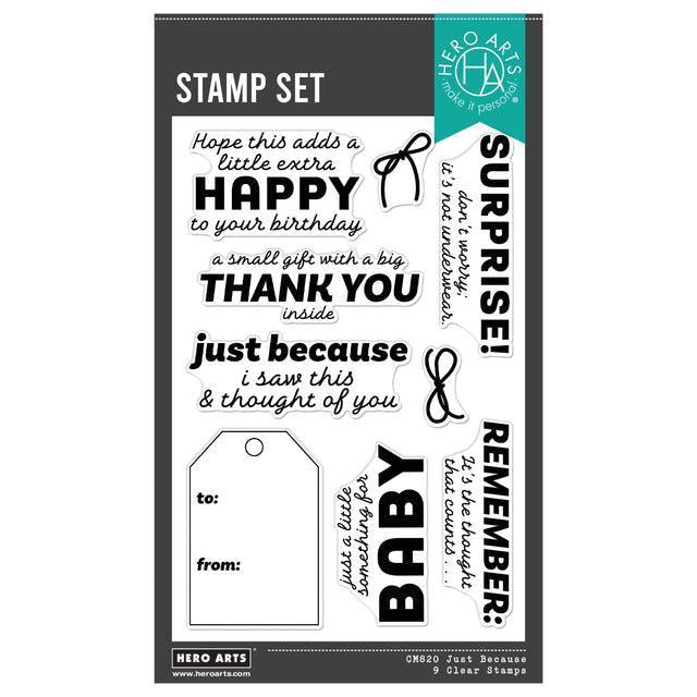 Hero Arts - Best Gift Ever Collection - Clear Stamps - Just Because-ScrapbookPal