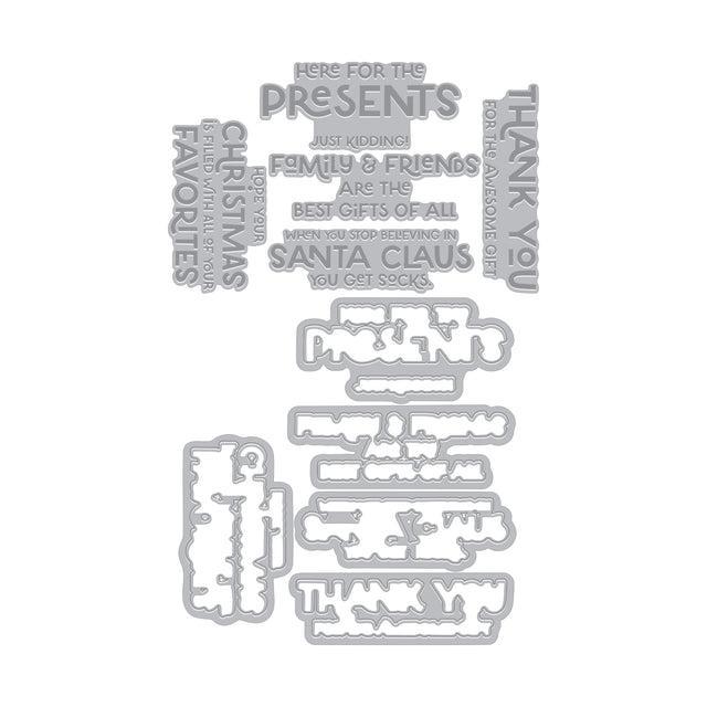 Hero Arts - Best Gift Ever Collection - Letterpress + Foil Plate & Cut - Here for the Presents-ScrapbookPal