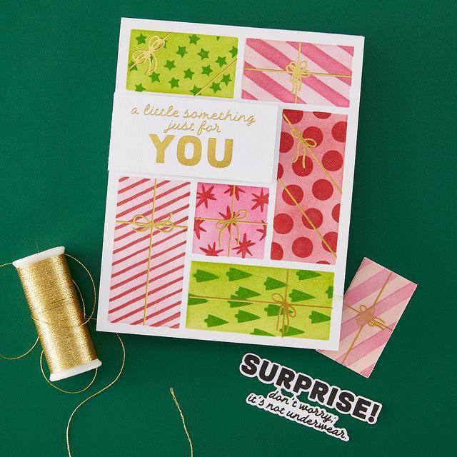 Hero Arts - Best Gift Ever Collection - Letterpress + Foil Plate - Wrap it Up-ScrapbookPal