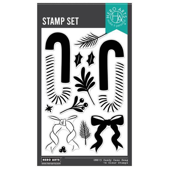 Hero Arts - Candy Cane Season Collection - Clear Stamps - Candy Cane Swag-ScrapbookPal