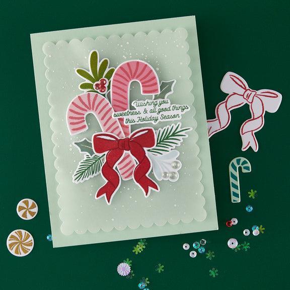 Hero Arts - Candy Cane Season Collection - Stamp & Cut - Candy Cane Swag-ScrapbookPal