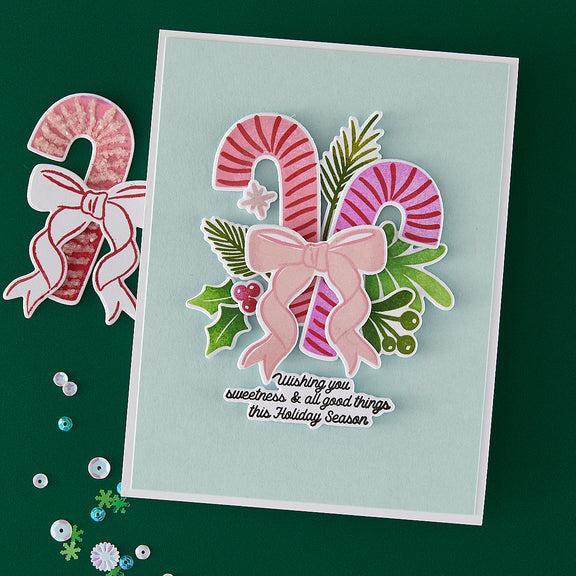 Hero Arts - Candy Cane Season Collection - Stamp & Cut - Candy Cane Swag-ScrapbookPal