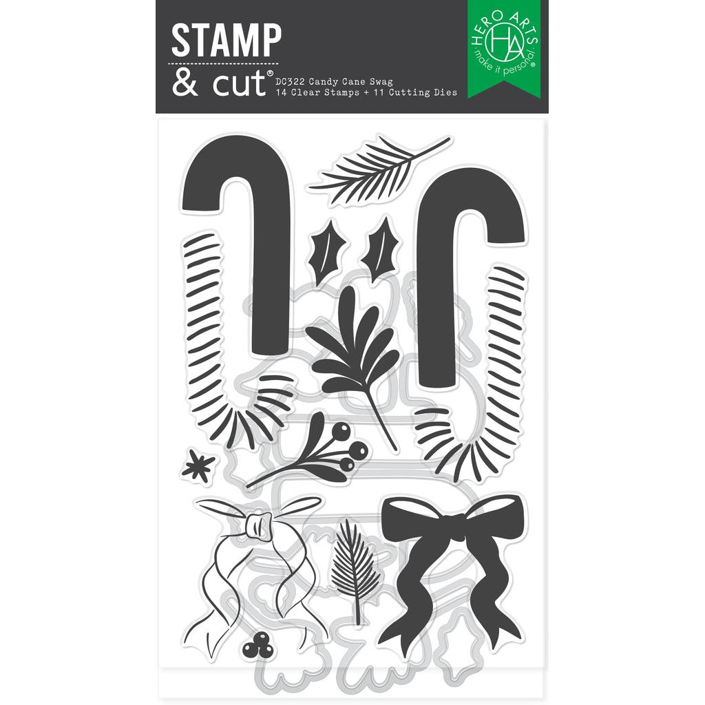 Hero Arts - Candy Cane Season Collection - Stamp & Cut - Candy Cane Swag-ScrapbookPal