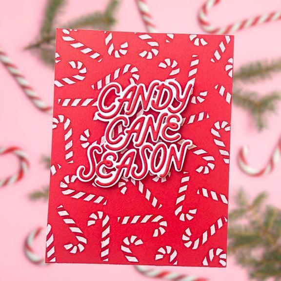 Hero Arts - Candy Cane Season Collection - Stencils - Candy Cane Toss Up-ScrapbookPal