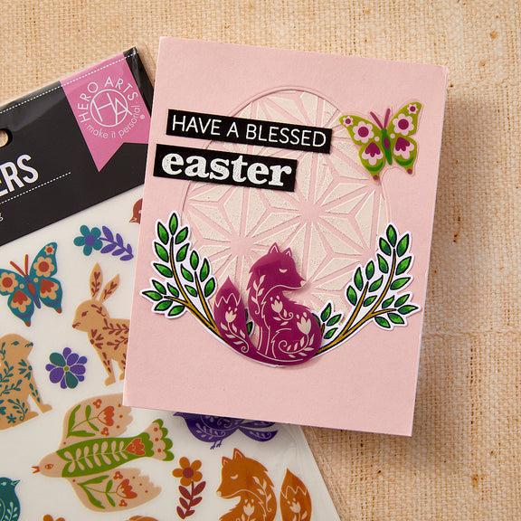 Hero Arts - Charming Easter Collection - Stencils - Asana Pattern-ScrapbookPal
