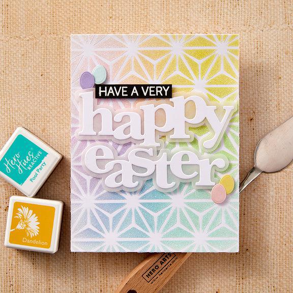 Hero Arts - Charming Easter Collection - Stencils - Asana Pattern-ScrapbookPal