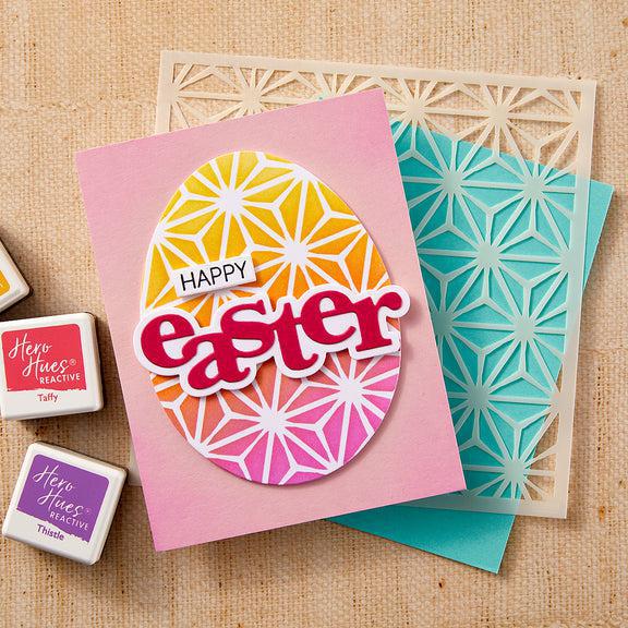 Hero Arts - Charming Easter Collection - Stencils - Asana Pattern-ScrapbookPal
