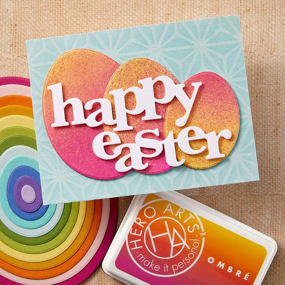 Hero Arts - Charming Easter - Stamp &amp; Cut XL - Happy Easter-ScrapbookPal